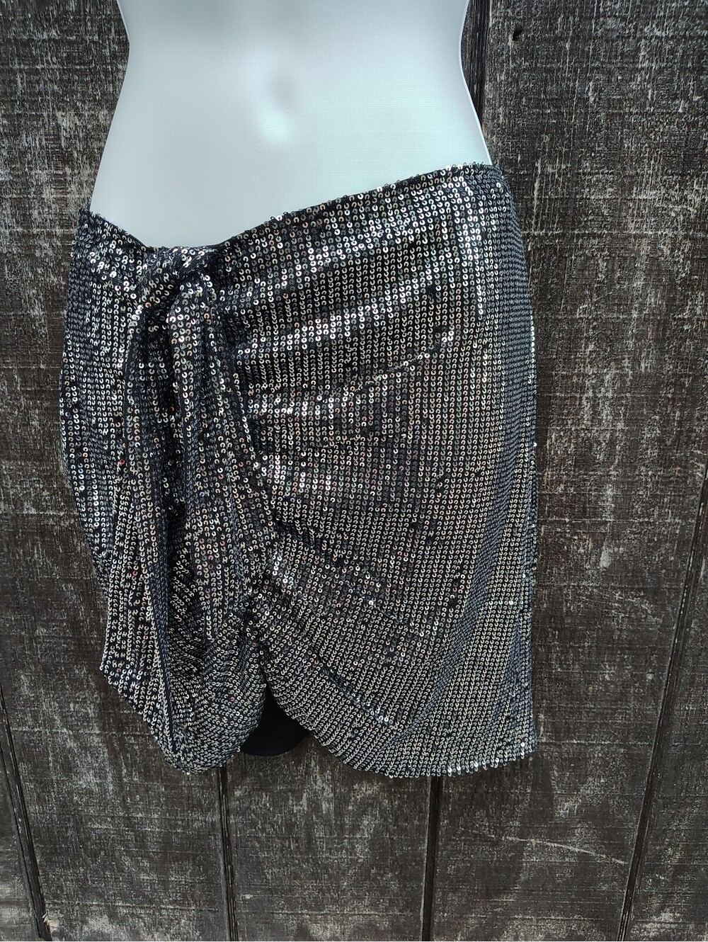 Mable Charcoal High Shine Sequin Skirt